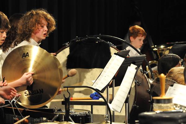 Students performing at the 2023-2024 All County Band Concert